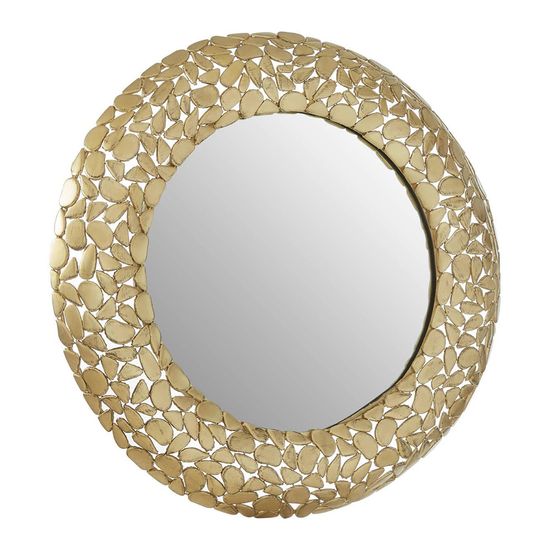 Templar Brass Pebble Effect Round Wall Mirror