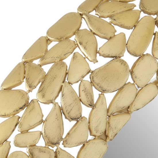 Templar Brass Pebble Effect Round Wall Mirror