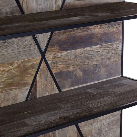 Midas Elm Wood Industrial Shelving Unit