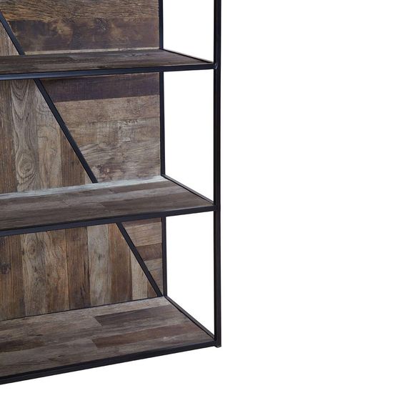Midas Elm Wood Industrial Shelving Unit