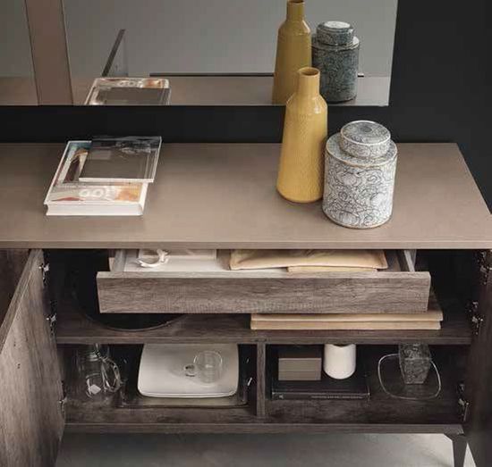 Alf Italia Matera Wood Grain Gloss 3 Door Large Sideboard