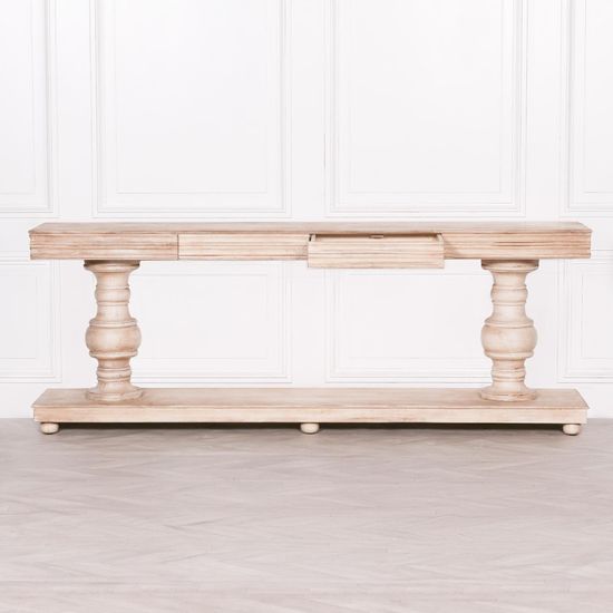 Mango Wood 2 Drawer Extra Large Console Table