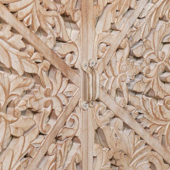 Ornate Mango Wood Carved 4 Door Large Sideboard - 190cm