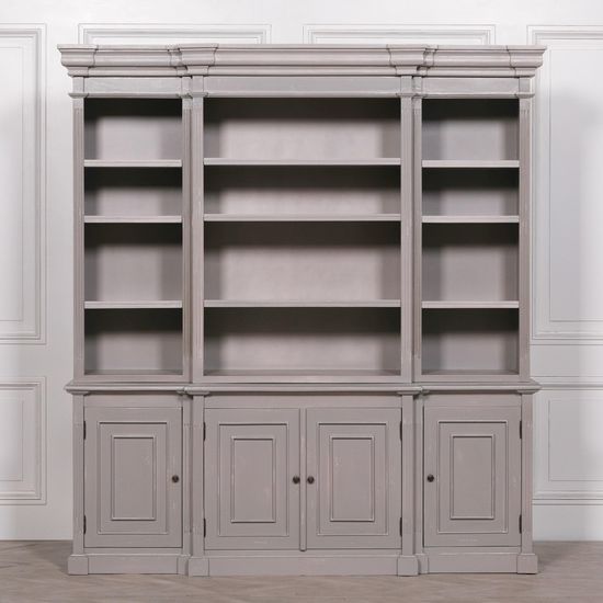 Distressed Grey Large Display Cabinet