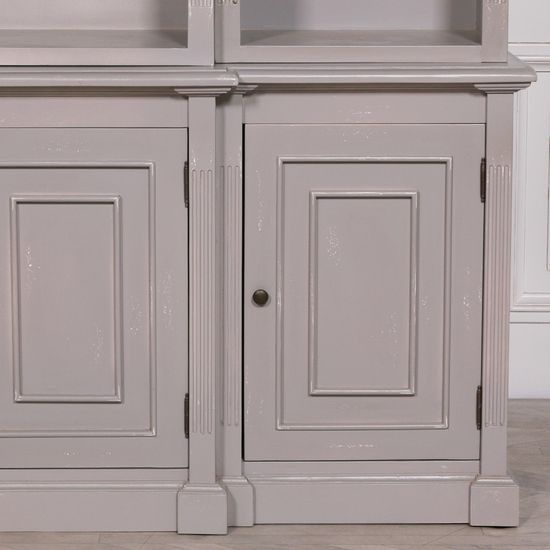 Distressed Grey Large Display Cabinet
