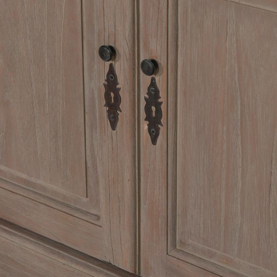 White Cedar Wood Extra Large Curved Display Cabinet with Ladder