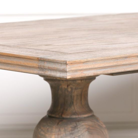 Rustic Mango Wood 10 Seater Double Pedestal Dining Table - 240cm