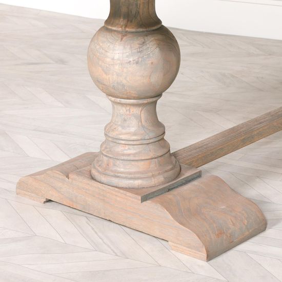 Rustic Mango Wood 10 Seater Double Pedestal Dining Table - 240cm