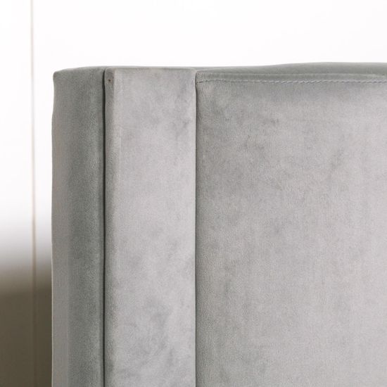 Grey Velvet 5ft King Size Bed