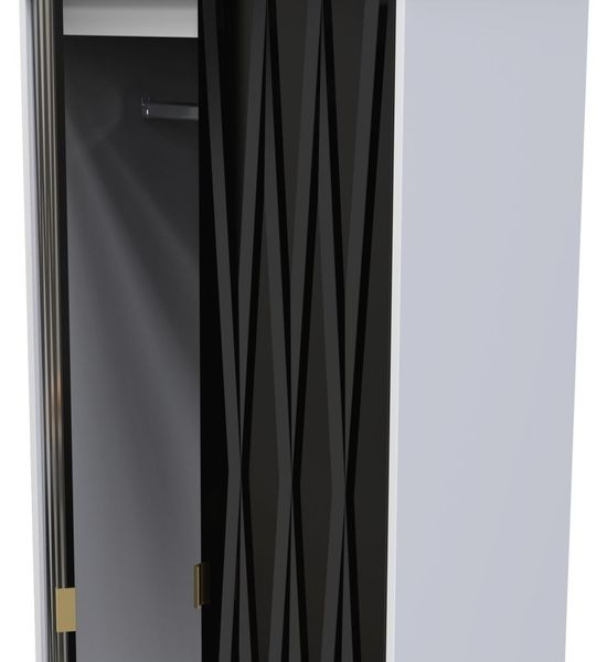 Diamond Black and White 2 Door 2 Drawer Tall Wardrobe