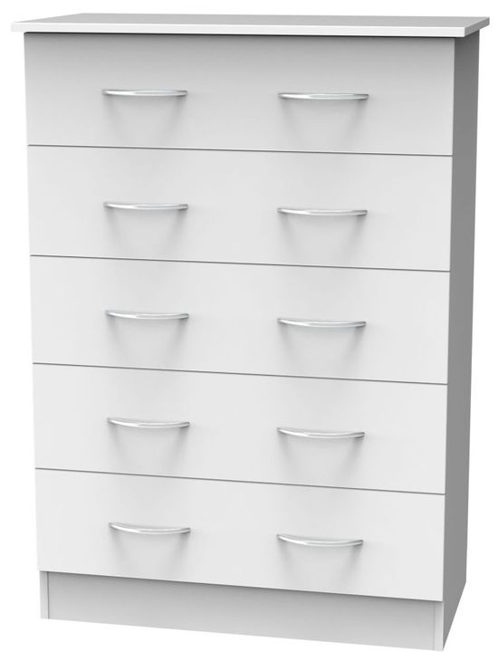 Avon White 5 Drawer Chest