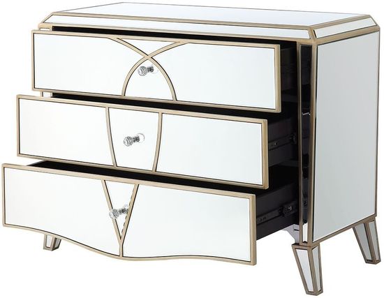 Pristina Champagne Mirrored 3 Drawer Chest