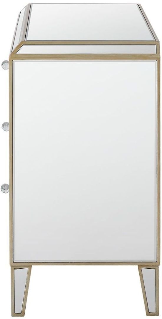Pristina Champagne Mirrored 3 Drawer Chest