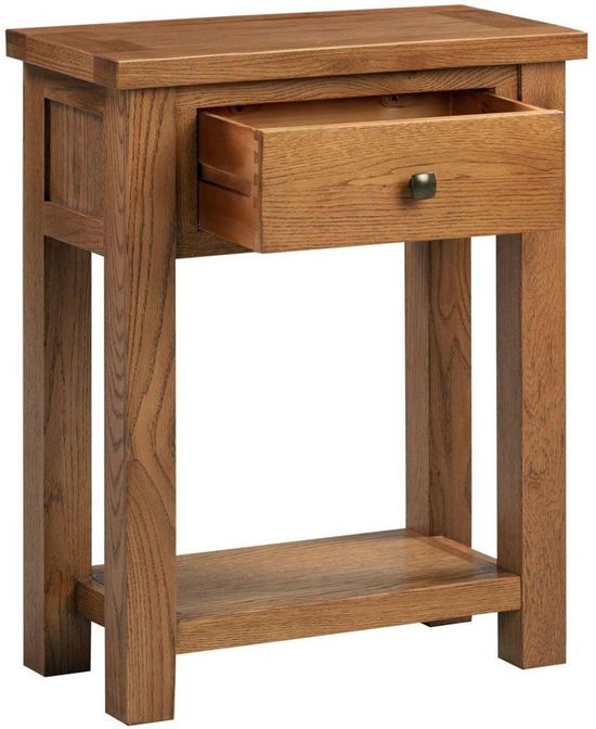Original Rustic Oak 1 Drawer Console Table