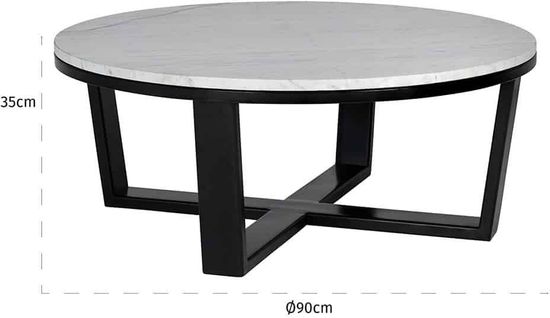 Clearance - Lexington White Carrara Marble Round Coffee Table - B77