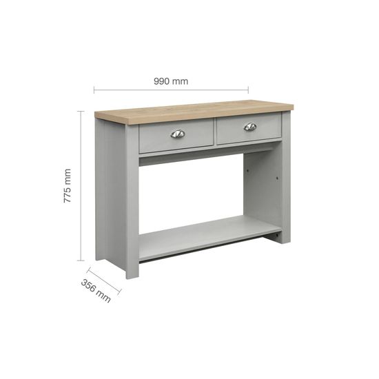 Highgate Grey Painted 2 Drawer Console Table