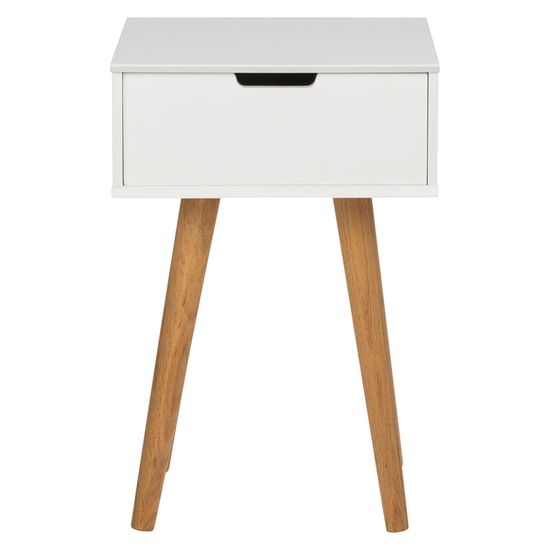 Mitra White and Oak 1 Drawer Bedside Table