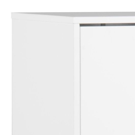 Mitra White and Oak Flip Down 3 Door Shoe Cabinet