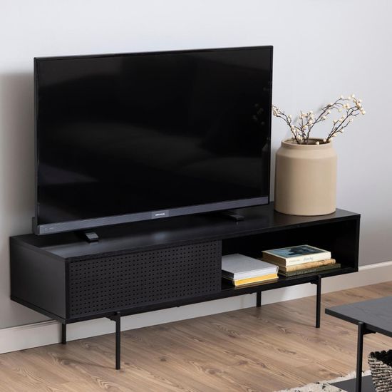 Angus Black Melamine 1 Door TV Unit