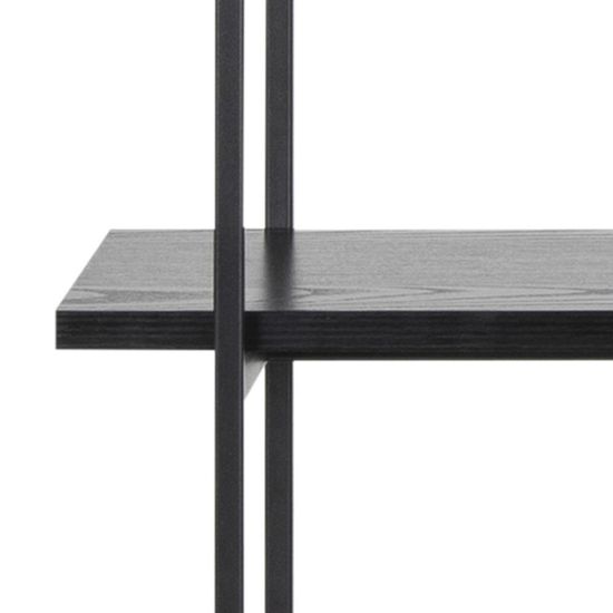 Angus Black Melamine Open Bookcase