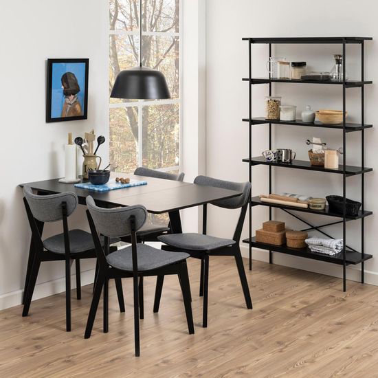 Angus Black Melamine Open Bookcase