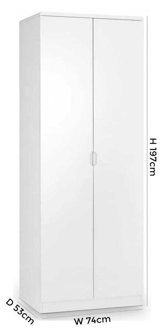 Manhattan White Gloss 2 Door Wardrobe