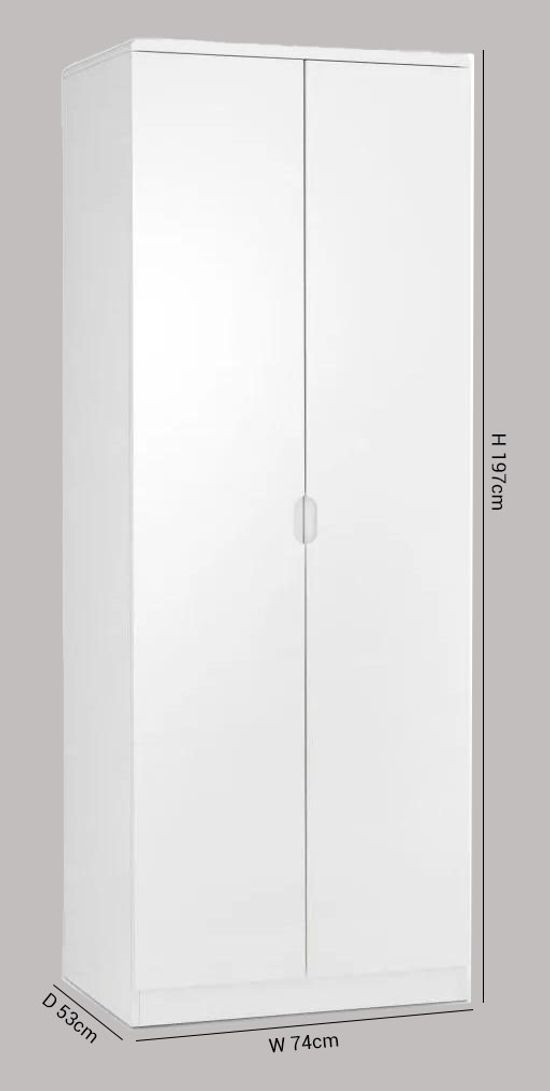 Manhattan White Gloss 2 Door Wardrobe