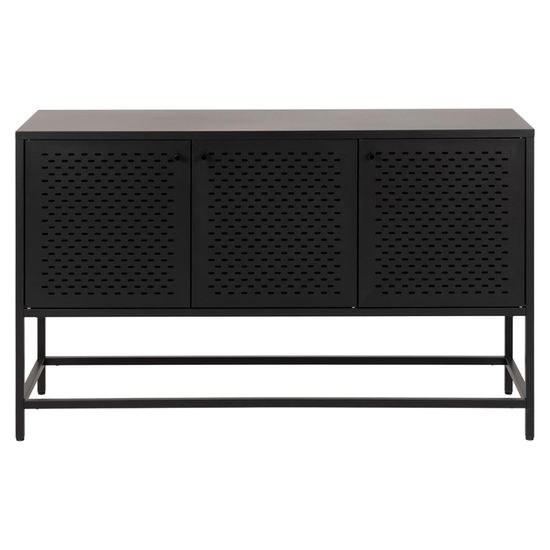 Newcastle Black 3 Door Medium Sideboard - 125cm