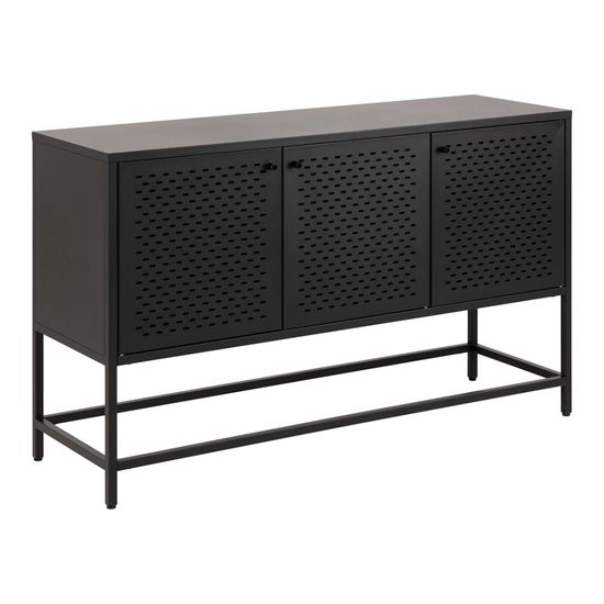 Newcastle Black 3 Door Medium Sideboard - 125cm