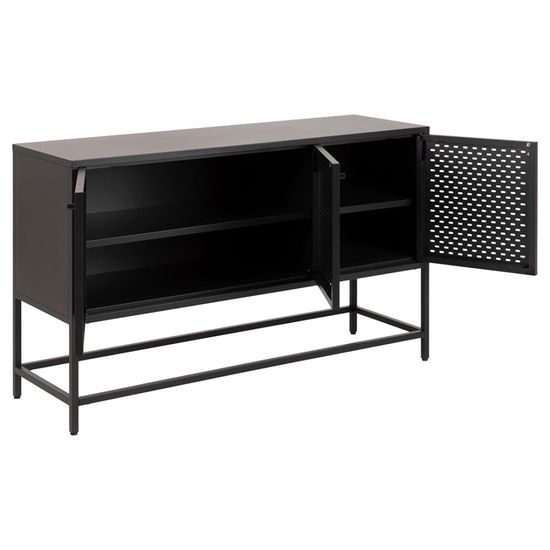 Newcastle Black 3 Door Medium Sideboard - 125cm