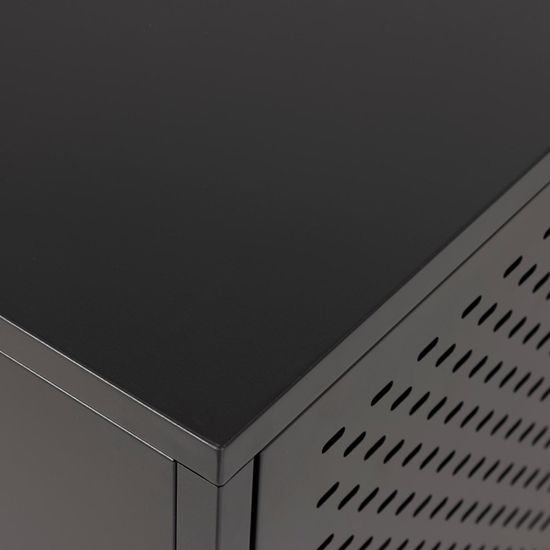 Newcastle Black 3 Door Medium Sideboard - 125cm