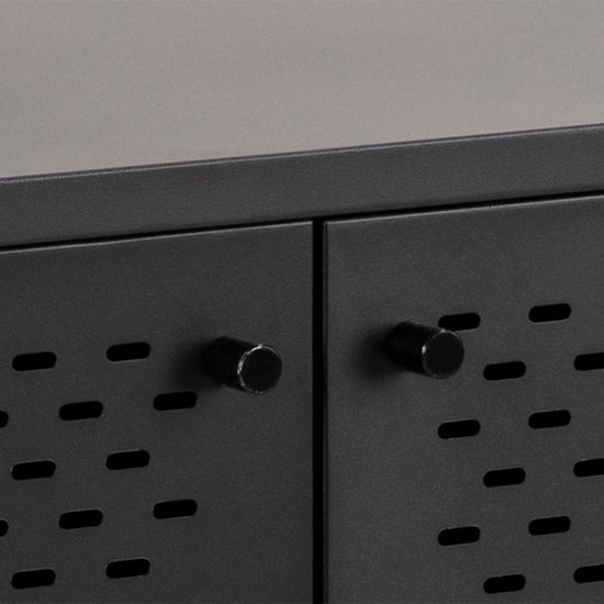 Newcastle Black 3 Door Medium Sideboard - 125cm