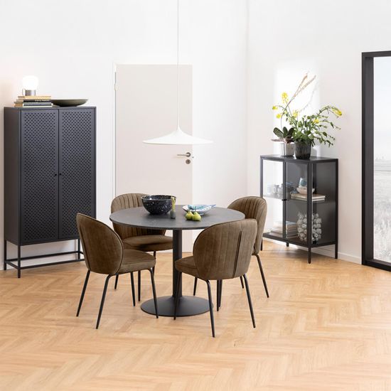 Newcastle Black 2 Door Display Cabinet