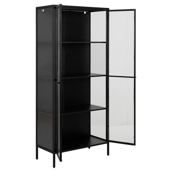 Newcastle Black 2 Door Tall Display Cabinet