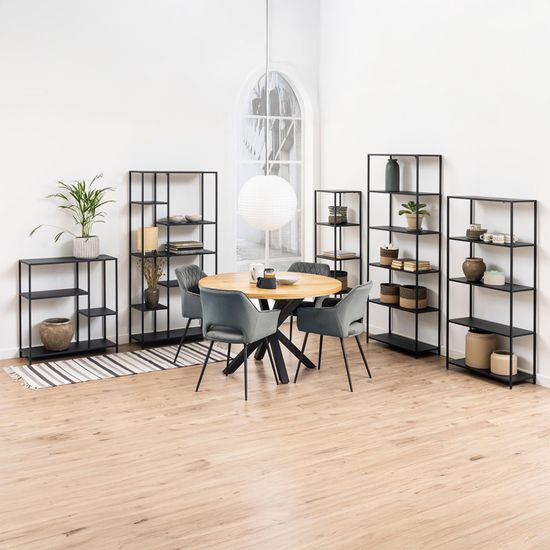 Newcastle Black Open Tall Shelving Unit