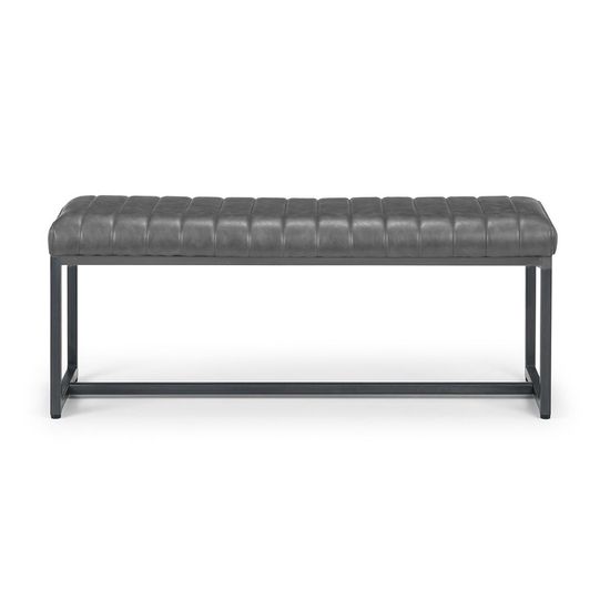 Brooklyn Charcoal Faux Leather Dining Bench