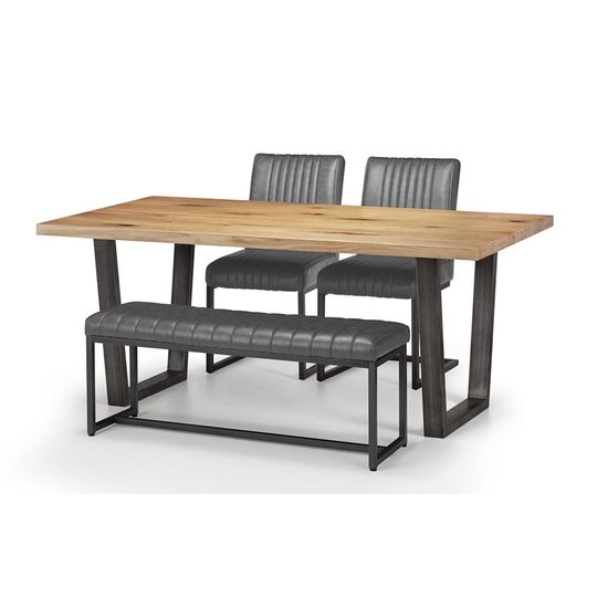 Brooklyn Charcoal Faux Leather Dining Bench