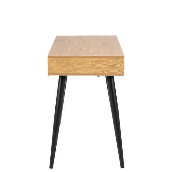 Neptun Oak and Black 3 Drawer Office Desk