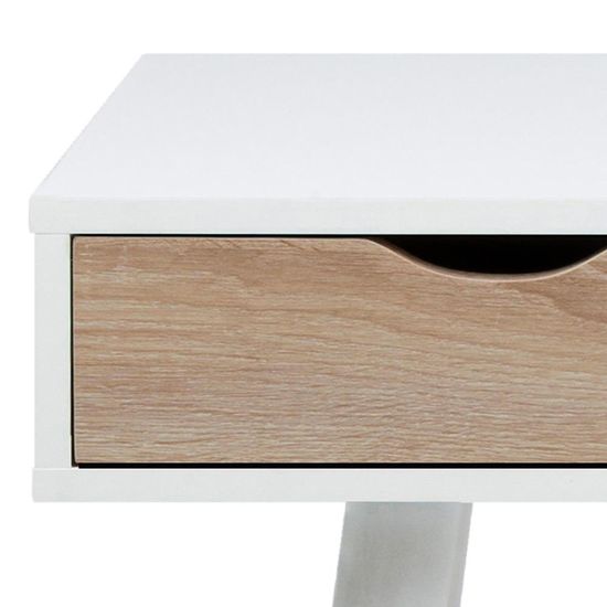 Neptun White and Sonoma Oak 3 Drawer Office Desk
