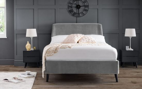 Frida Grey Fabric Bed - Sizes Available