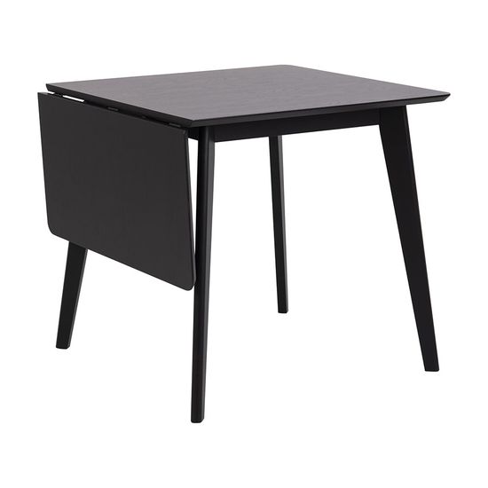 Roxby Black 2-4 Seater Drop Leaf Dining Table - 80cm-120cm