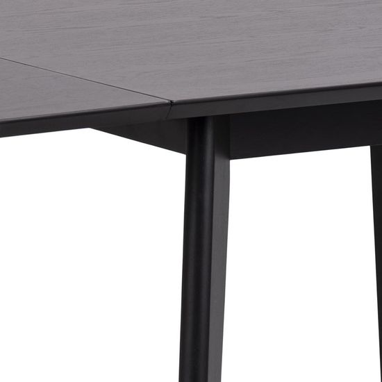 Roxby Black 2-4 Seater Drop Leaf Dining Table - 80cm-120cm