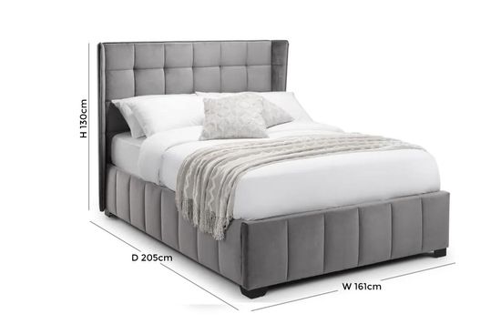 Gatsby Light Grey Fabric Ottoman Storage Bed - Sizes Available