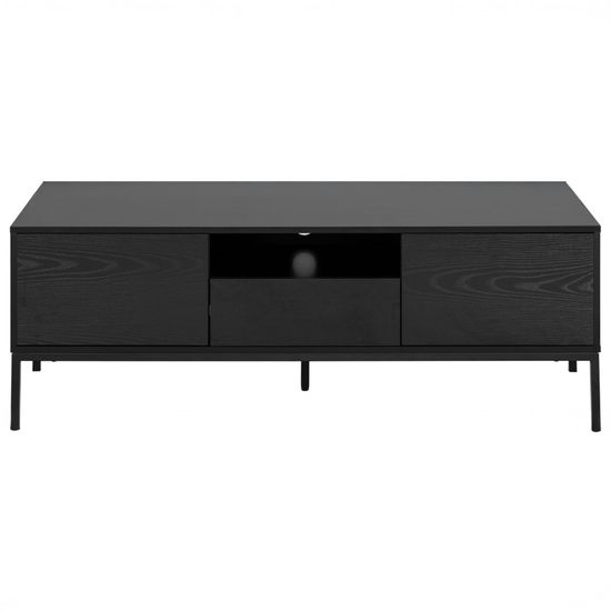 Seaford Black Melamine and Metal Storage TV Unit