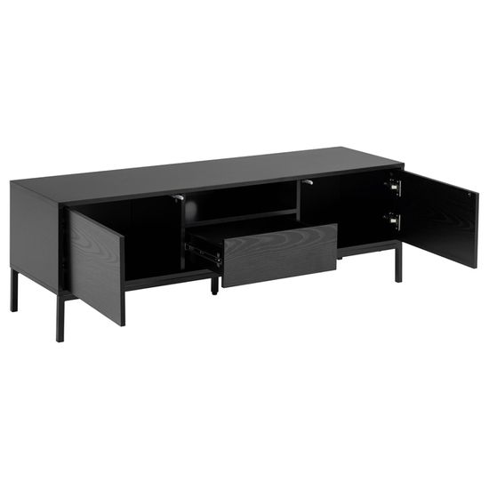 Seaford Black Melamine and Metal Storage TV Unit