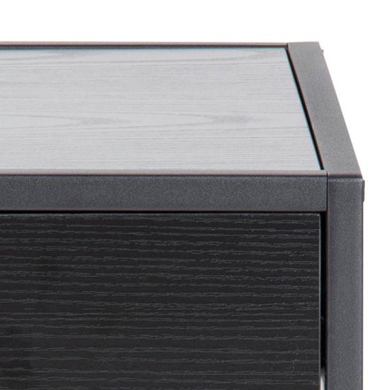Seaford Black Melamine and Metal 1 Drawer Bedside Table