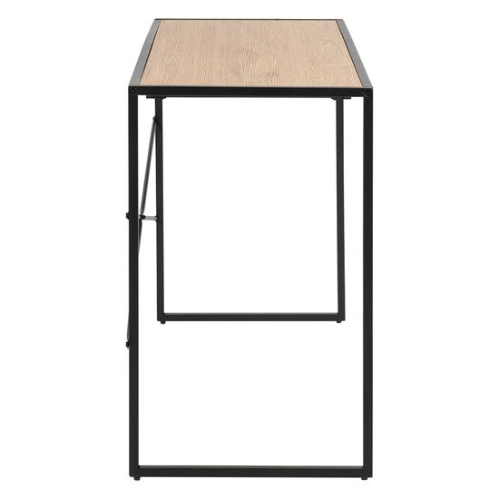 Seaford Oak and Black Metal 1 Drawer Office Desk