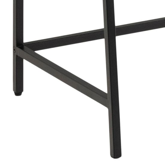 Seaford Oak and Black Metal Open Shelving Unit with Drawer