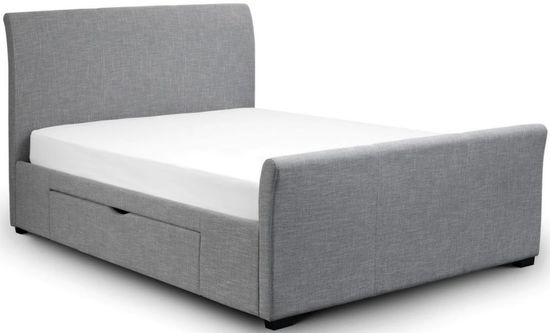 Capri Light Grey Fabric Storage Bed - Sizes Available