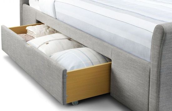 Capri Light Grey Fabric Storage Bed - Sizes Available